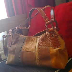 FOSSIL leather quilt handbag